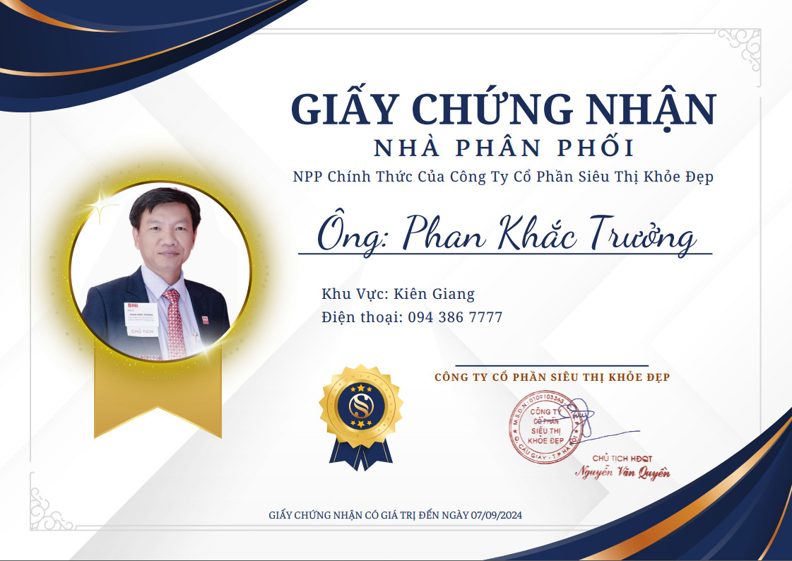 Chứng Nhận Nhà Phân Phối - Khu Vực Kiên Giang